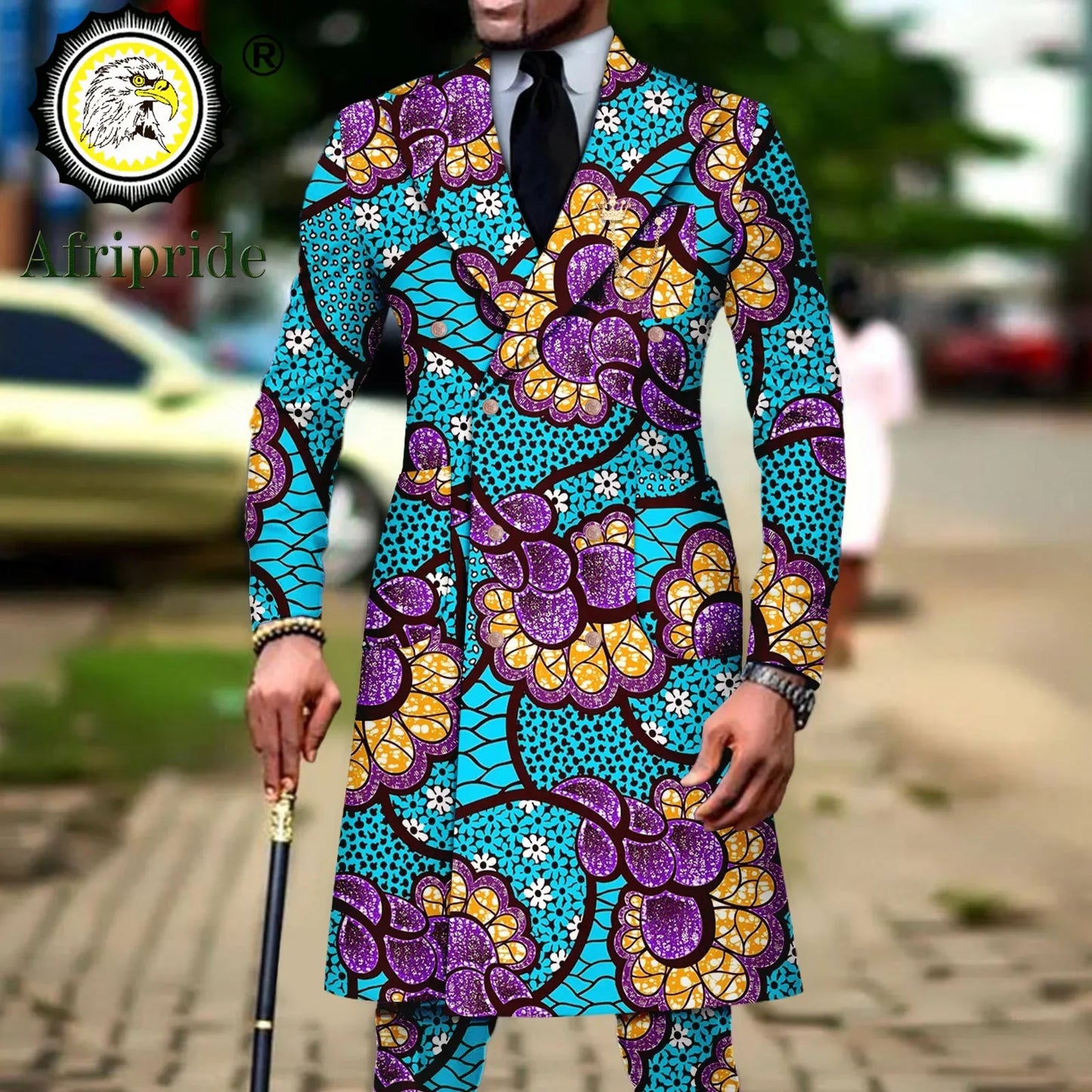 Slim Fit Double Breasted Blazer and Trousers 2 Piece Set Print Outfits