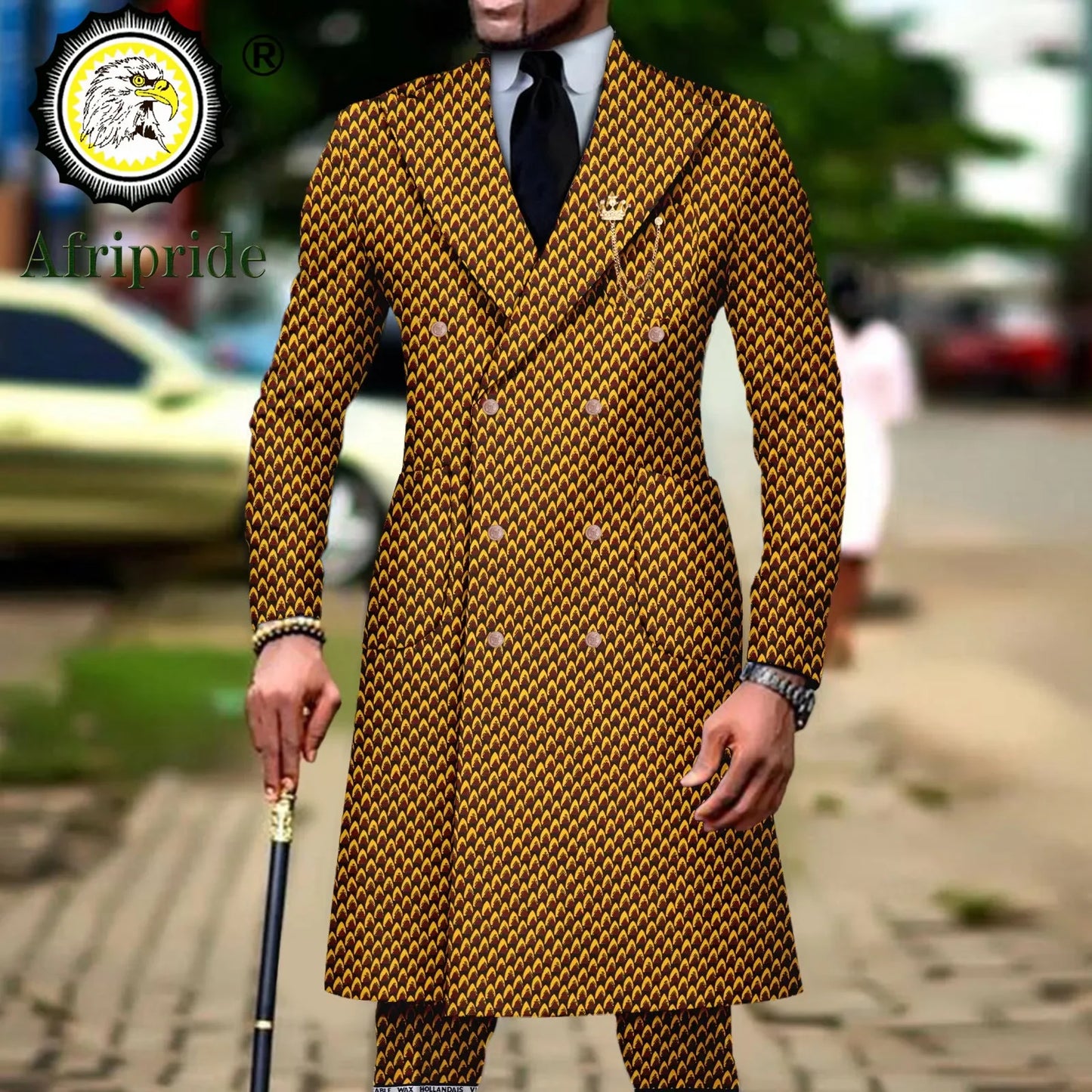 Slim Fit Double Breasted Blazer and Trousers 2 Piece Set Print Outfits