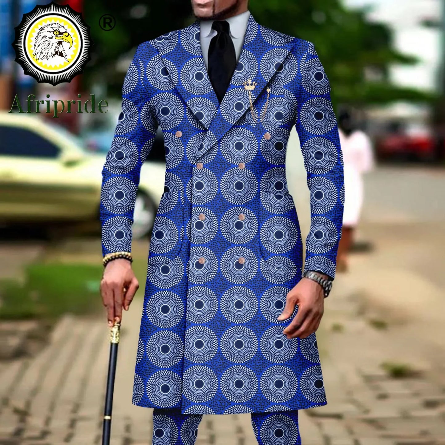 Slim Fit Double Breasted Blazer and Trousers 2 Piece Set Print Outfits