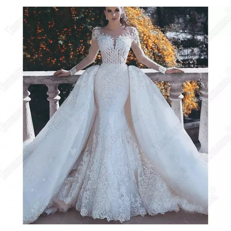 Africa Mermaid Long Sleeves Bridal Gown