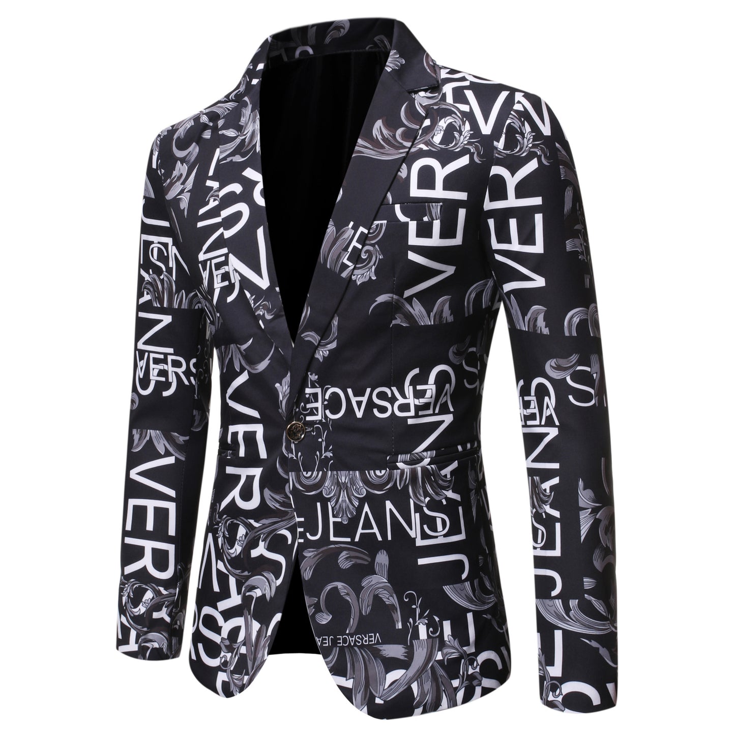 Letter Print Slim Suit