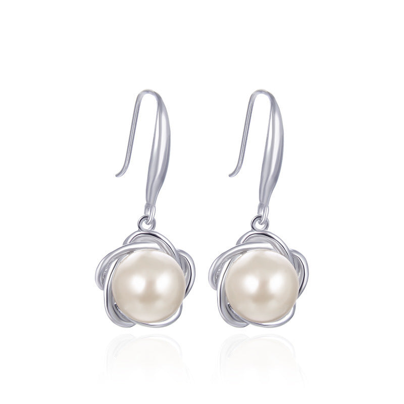 S925 Silver Ring Pearl Lady Necklace Jewelry Set