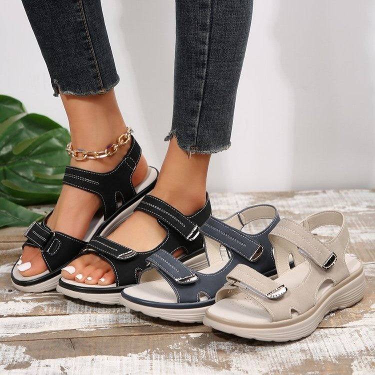 Casual Velcro-design Sandals Summer Comfortable Fish Mouth Sports Sandals Women Lightweight Beach Shoes