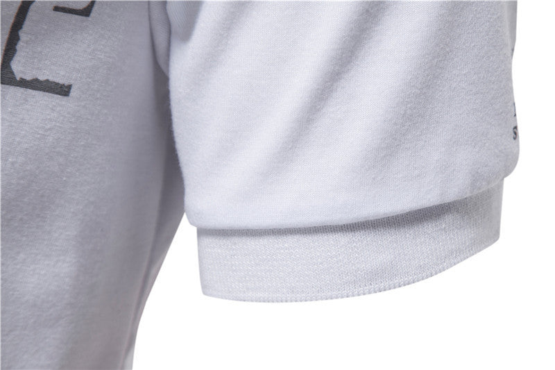 Men's Business Casual Letter Print Short-sleeve Lapel T-shirt
