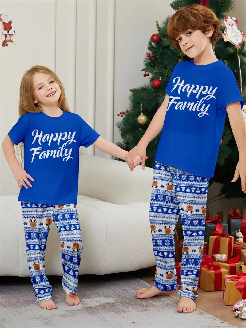 Short Sleeve Christmas Family Matching Pajamas Sets Xmas Daddy Mommy and Me Pj's Clothes Father Mother Kids Baby Sleepwear 2024