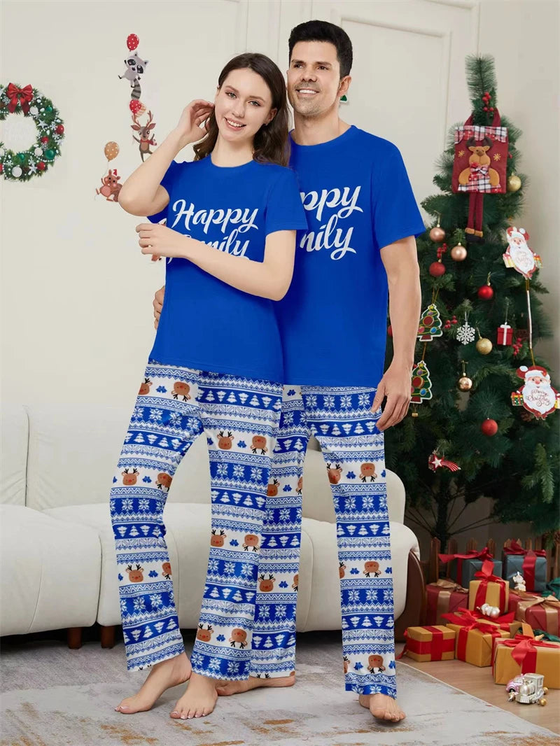 Short Sleeve Christmas Family Matching Pajamas Sets Xmas Daddy Mommy and Me Pj's Clothes Father Mother Kids Baby Sleepwear 2024