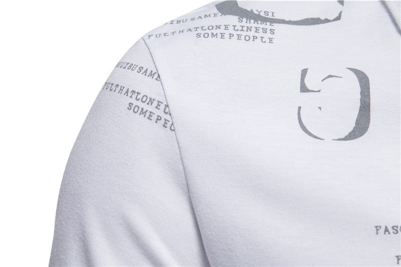 Men's Business Casual Letter Print Short-sleeve Lapel T-shirt