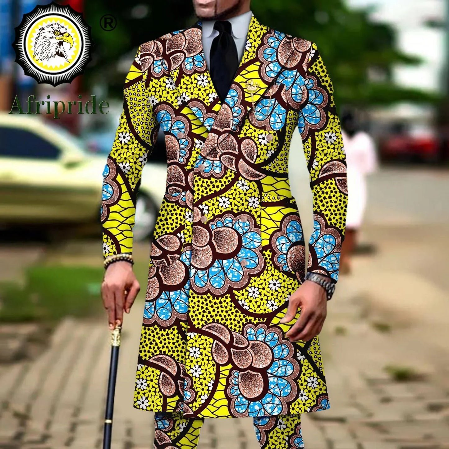 Slim Fit Double Breasted Blazer and Trousers 2 Piece Set Print Outfits
