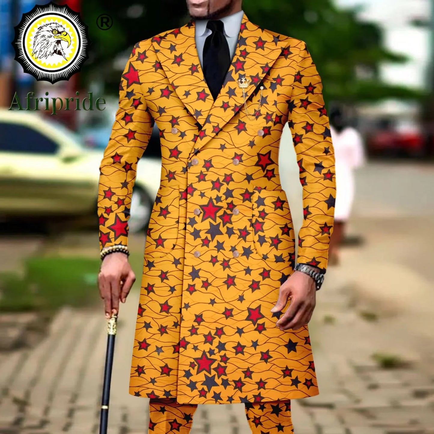 Slim Fit Double Breasted Blazer and Trousers 2 Piece Set Print Outfits