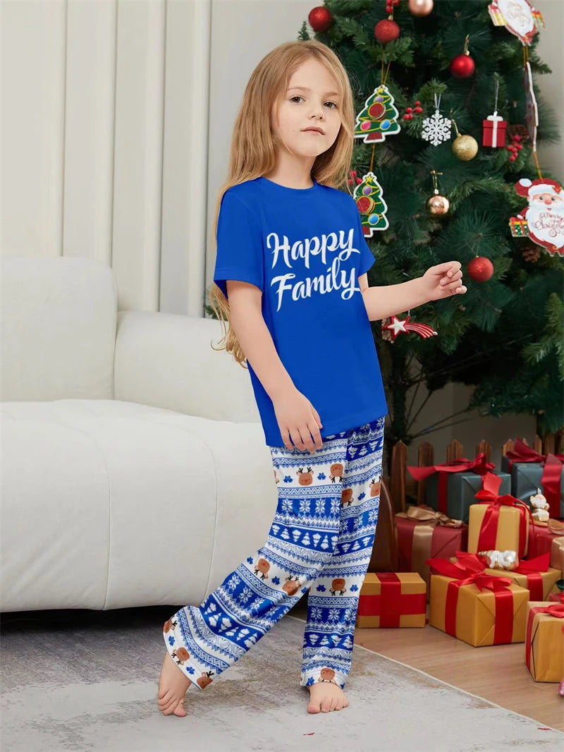 Short Sleeve Christmas Family Matching Pajamas Sets Xmas Daddy Mommy and Me Pj's Clothes Father Mother Kids Baby Sleepwear 2024