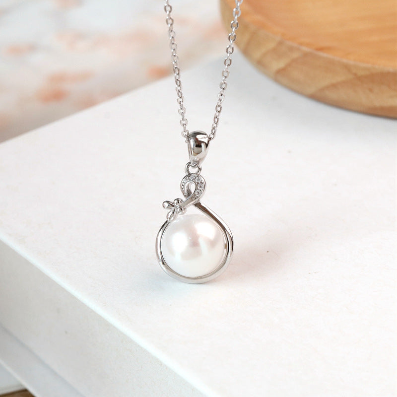 Silver Elegant Graceful Pearl Jewelry Three-piece Set