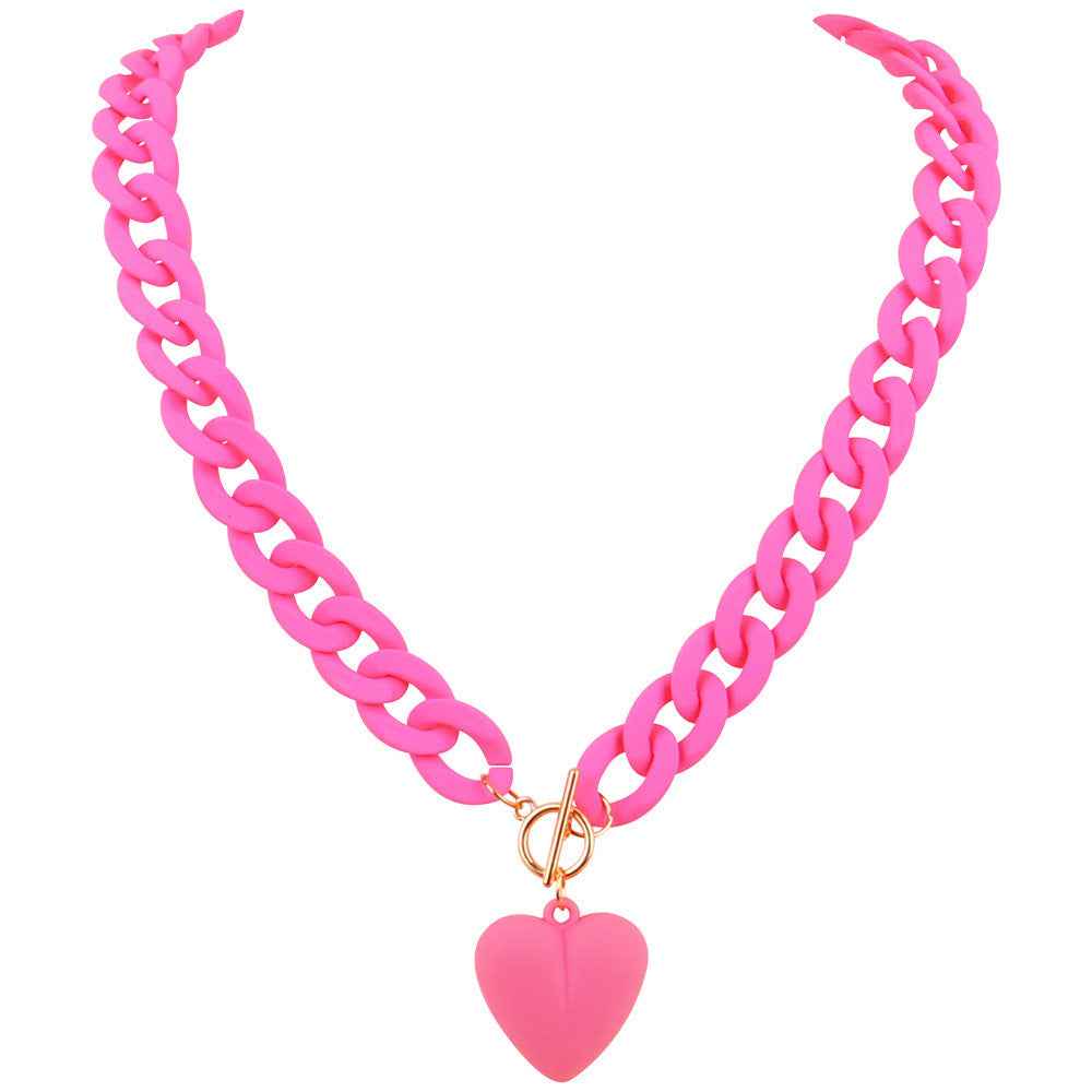 Heart-shaped Pendant Acrylic Personality Necklace