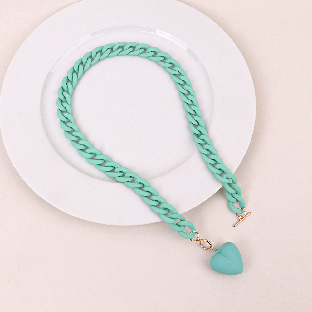 Heart-shaped Pendant Acrylic Personality Necklace