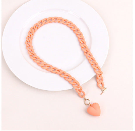 Heart-shaped Pendant Acrylic Personality Necklace