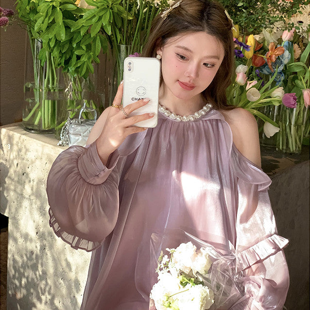 Ladies Puff Sleeve Square Neck Floral Dress