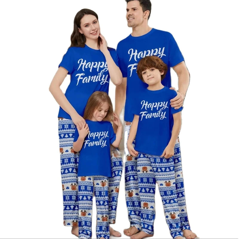 Short Sleeve Christmas Family Matching Pajamas Sets Xmas Daddy Mommy and Me Pj's Clothes Father Mother Kids Baby Sleepwear 2024