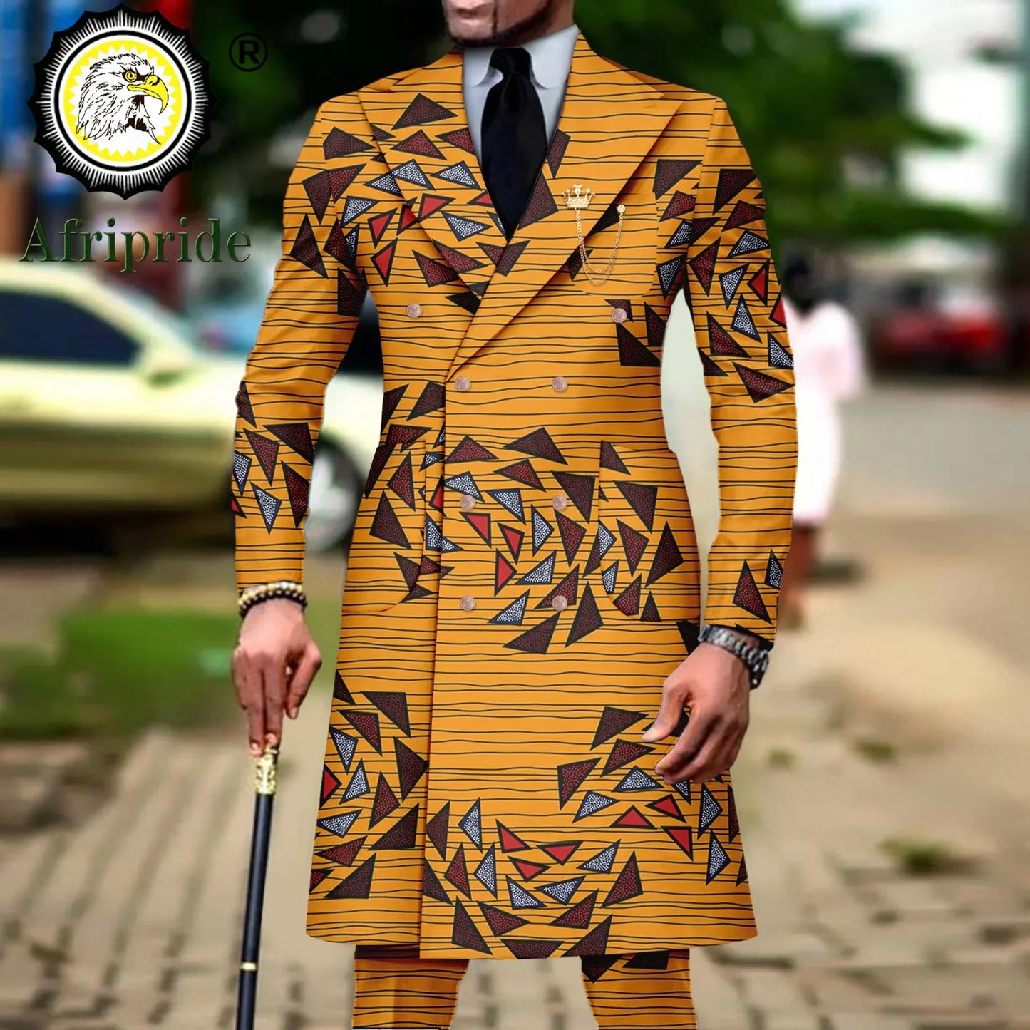 Slim Fit Double Breasted Blazer and Trousers 2 Piece Set Print Outfits
