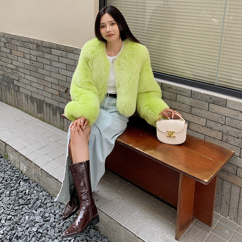Fox Fur Whole Leather New Young Fur Coat