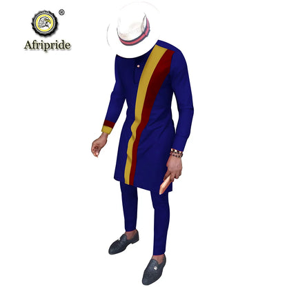 2024 Men`s Casual African Clothing Long Sleeve Shirts and Pants Suit Dashiki Outfits Ankara Attire Plus Size AFRIPRIDE S2016002