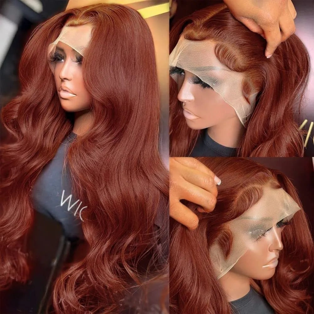 Long Red Front Lace Big Wave Curly Hair Wig