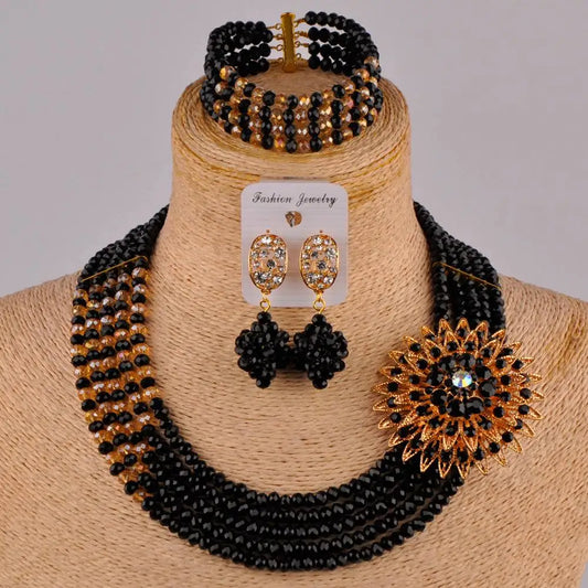 Fashion Crystal Beaded Necklace Jewelry Set