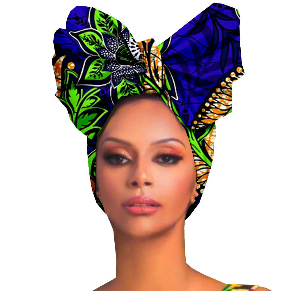 African Headwraps for Women Handband Material Wax Headtie Headscarf Turban Traditional AFRIPRIDE A19H006