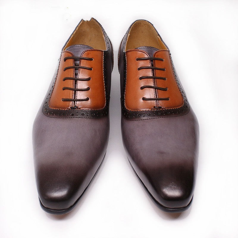 Men's Color Blocking Formal Leather Shoes