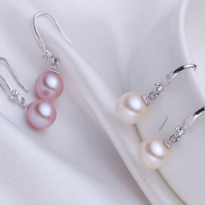 s925 Silver And Blue Jewelry Freshwater Pearl Stud Earrings