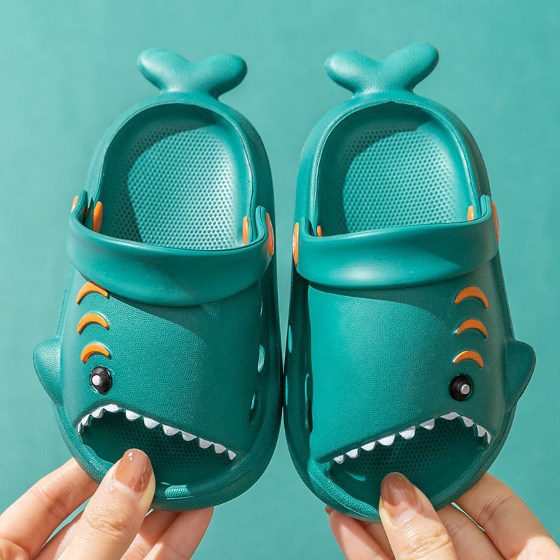 Boys And Girls Cute Cartoon Slippers Little Shark Garden Shoes