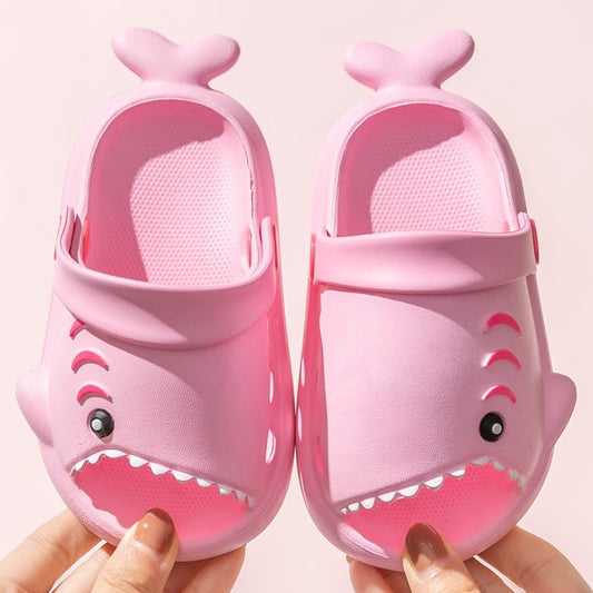 Boys And Girls Cute Cartoon Slippers Little Shark Garden Shoes