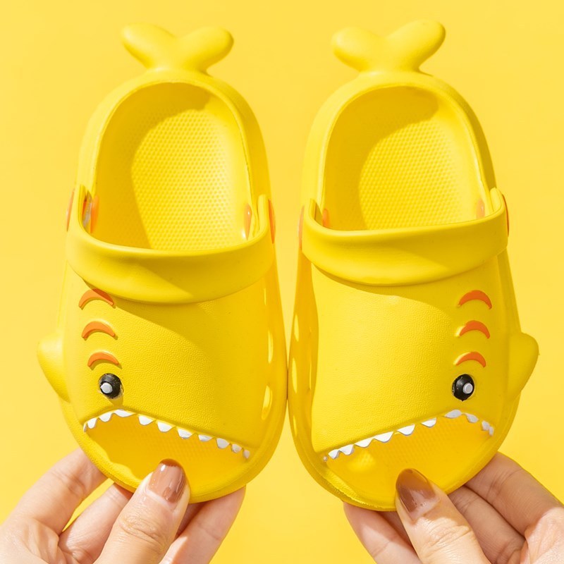 Boys And Girls Cute Cartoon Slippers Little Shark Garden Shoes