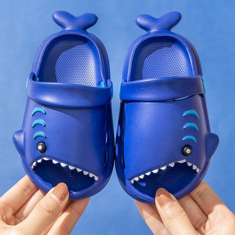 Boys And Girls Cute Cartoon Slippers Little Shark Garden Shoes