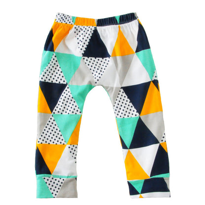 Short-Sleeved T-Shirt Blue Letter Arrow Geometric Pants Baby Two-Piece Suit