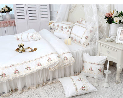 Nordic Four-Piece Princess Garden Bed Skirt