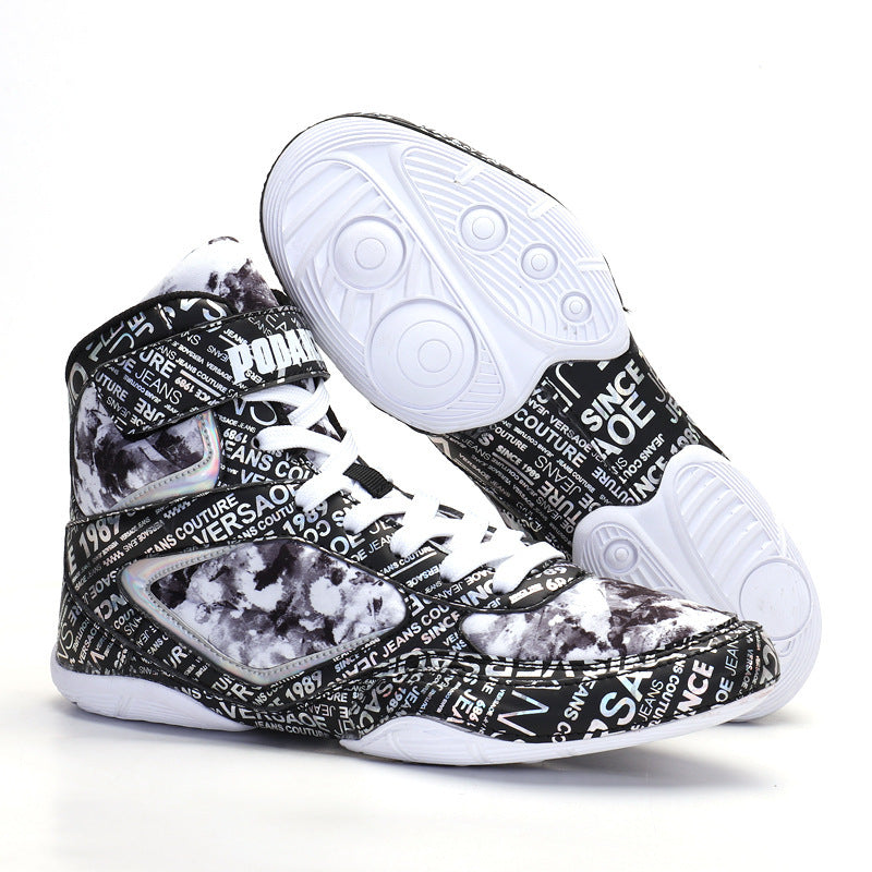 High-top Fashion Graffiti Style Boxing Sneakers