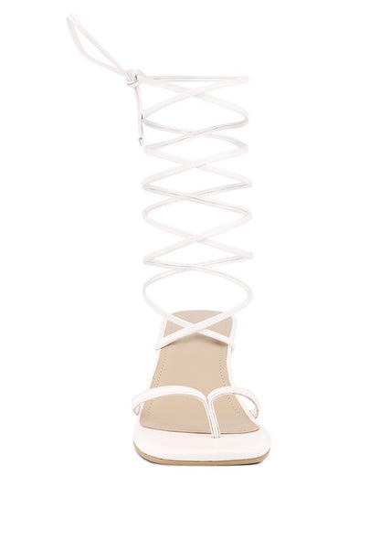 DORITA Kitten Heel Lace Up Sandal