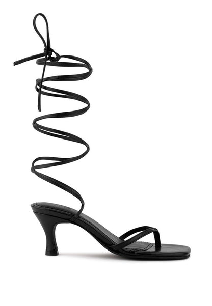 DORITA Kitten Heel Lace Up Sandal