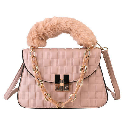 New Embossed Plush Hand Messenger Trendy Fashion Women's Bag