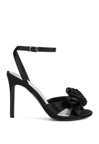 CHAUMET Rose Bow Satin Heeled Sandals