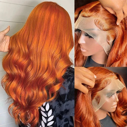 Long Curly Fluffy Orange Hair Big Wave Former Lace Head Cap