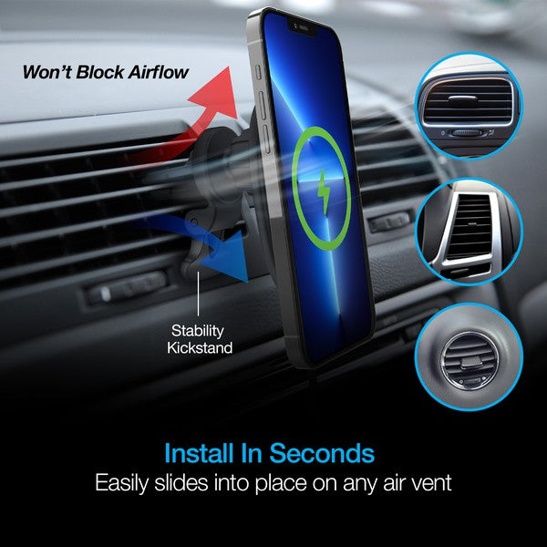 Naztech MagLock 15W Wireless Charging Vent Mount