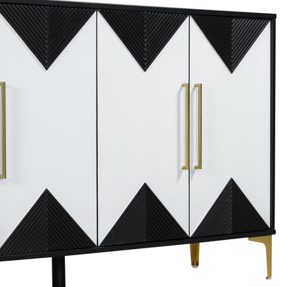 The unique feature of U-STYLE four door cabinet with dual tone triangular doors, suitable for entrances