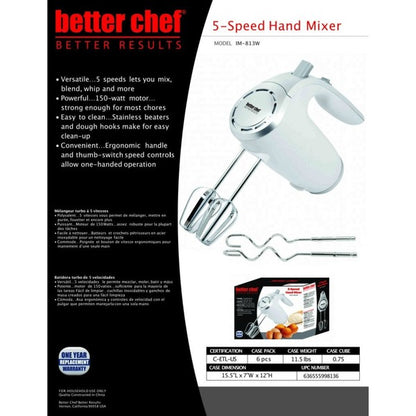 Better Chef 5-Speed 150W Hand Mixer