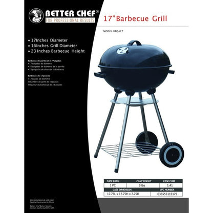 Better Chef 17 Inch Portable Barbecue Grill