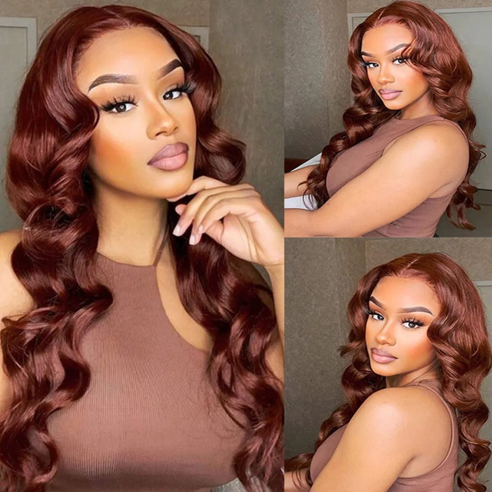 Long Red Front Lace Big Wave Curly Hair Wig