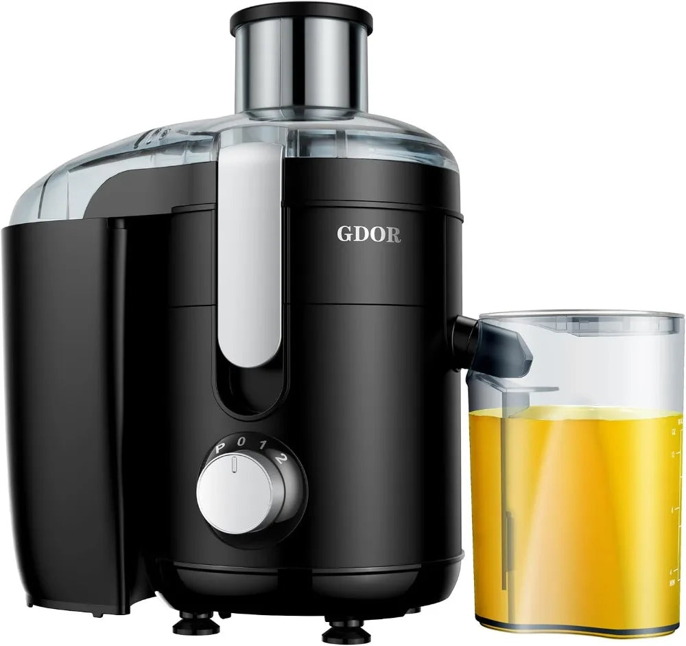 Centrifugal GDOR Juicer Machines, 600W Juice Extractor with Titanium Cut Disc, 3 Speeds, 2.5" Feed Chute, for Fruits