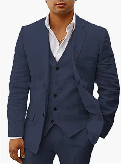 Linen Business Casual Men's Six-piece Set Suit