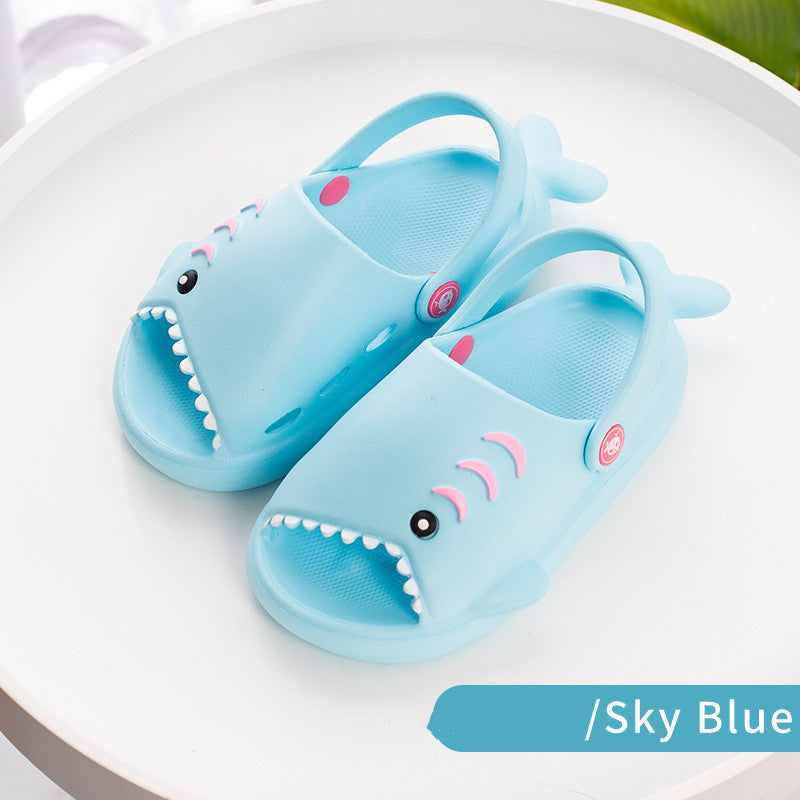 Boys And Girls Cute Cartoon Slippers Little Shark Garden Shoes