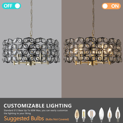 Modern Crystal Chandelier for Living-Room Round Crystal Lamp Luxury Home Decor  Light Fixture