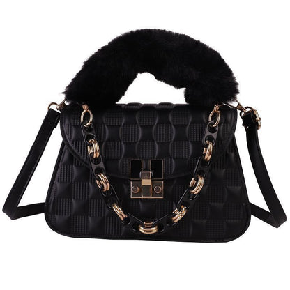 New Embossed Plush Hand Messenger Trendy Fashion Women's Bag